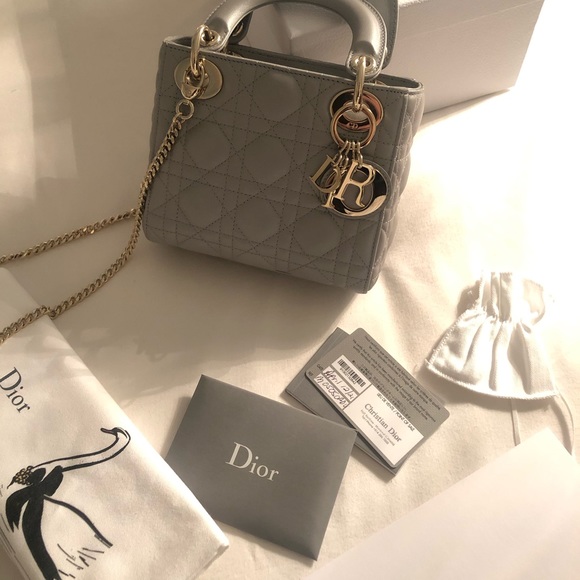 Mini Lady Dior - Opaline Grey NEW FULL SET - Picture 2 of 8
